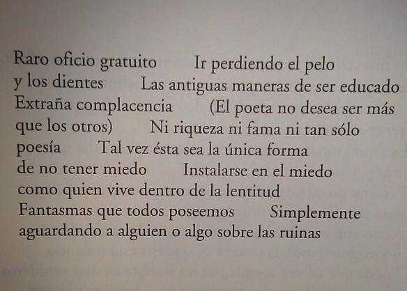 Poema de Roberto Bolaño extret del recull 'La Universidad Desconocida' (Barcelona: Anagrama, 2007)
